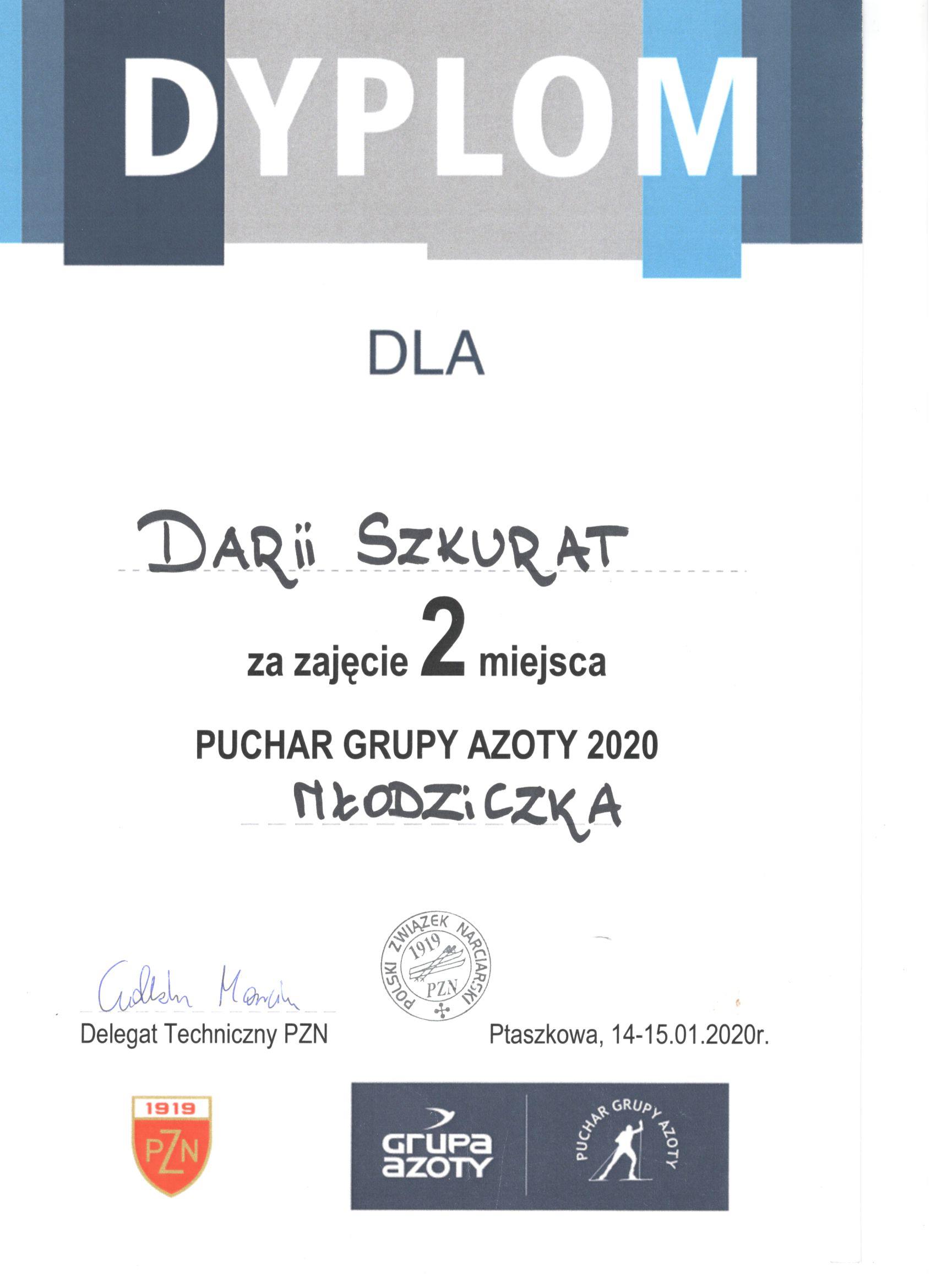 SUKCESY DARII SZKURAT - ABSOLWENTKI SP SĘKOWA - ZAWODNICZKI WKS ZAKOPANE